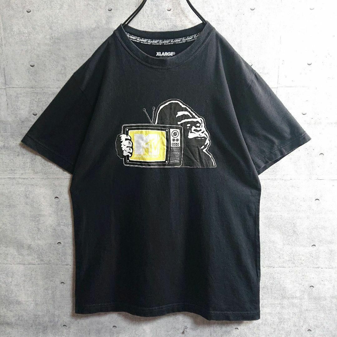 XLARGE(エクストララージ)の【エクストララージ】ビッグロゴ MTV コラボ 半袖  Tシャツ 黒 S メンズのトップス(Tシャツ/カットソー(半袖/袖なし))の商品写真