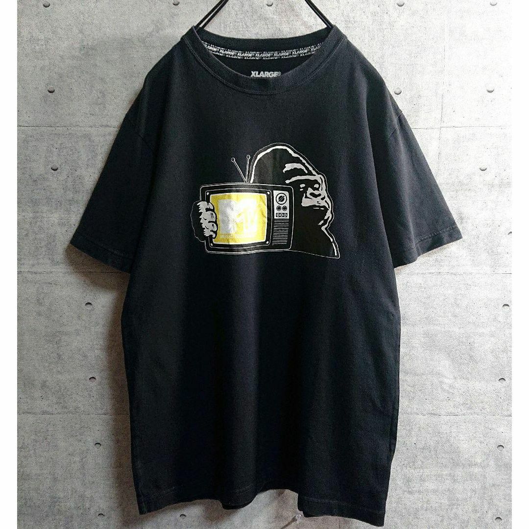 XLARGE(エクストララージ)の【エクストララージ】ビッグロゴ MTV コラボ 半袖  Tシャツ 黒 S メンズのトップス(Tシャツ/カットソー(半袖/袖なし))の商品写真