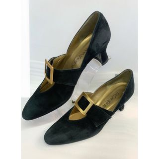 イヴサンローラン(Yves Saint Laurent)のYVES SAINT LAURENTパンプスYSLブラック黒レザー本革ゴールド金(ハイヒール/パンプス)