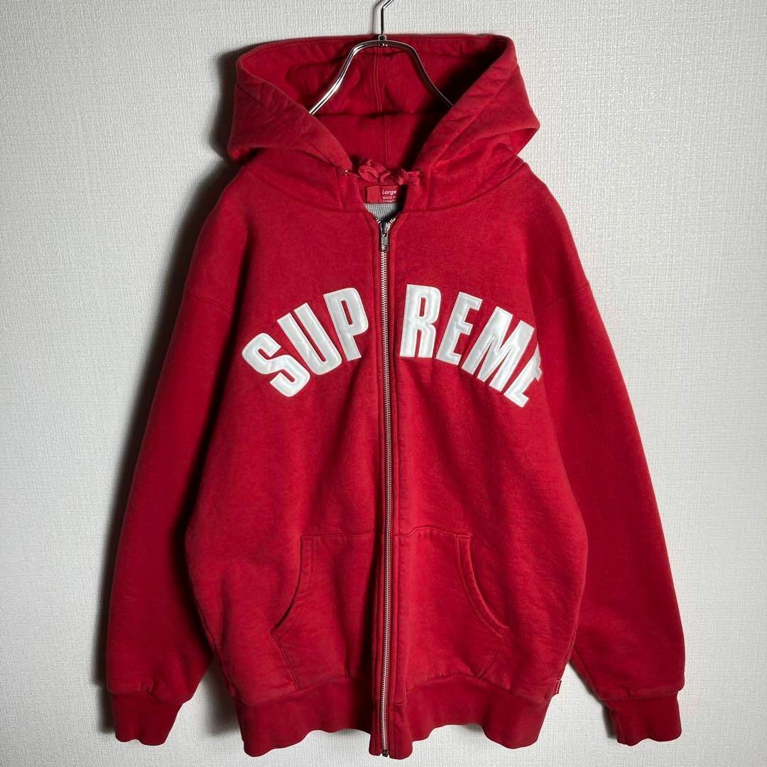 【美品】supreme メンズ　トップス　パーカー　シュプリーム　ビッグロゴ　赤