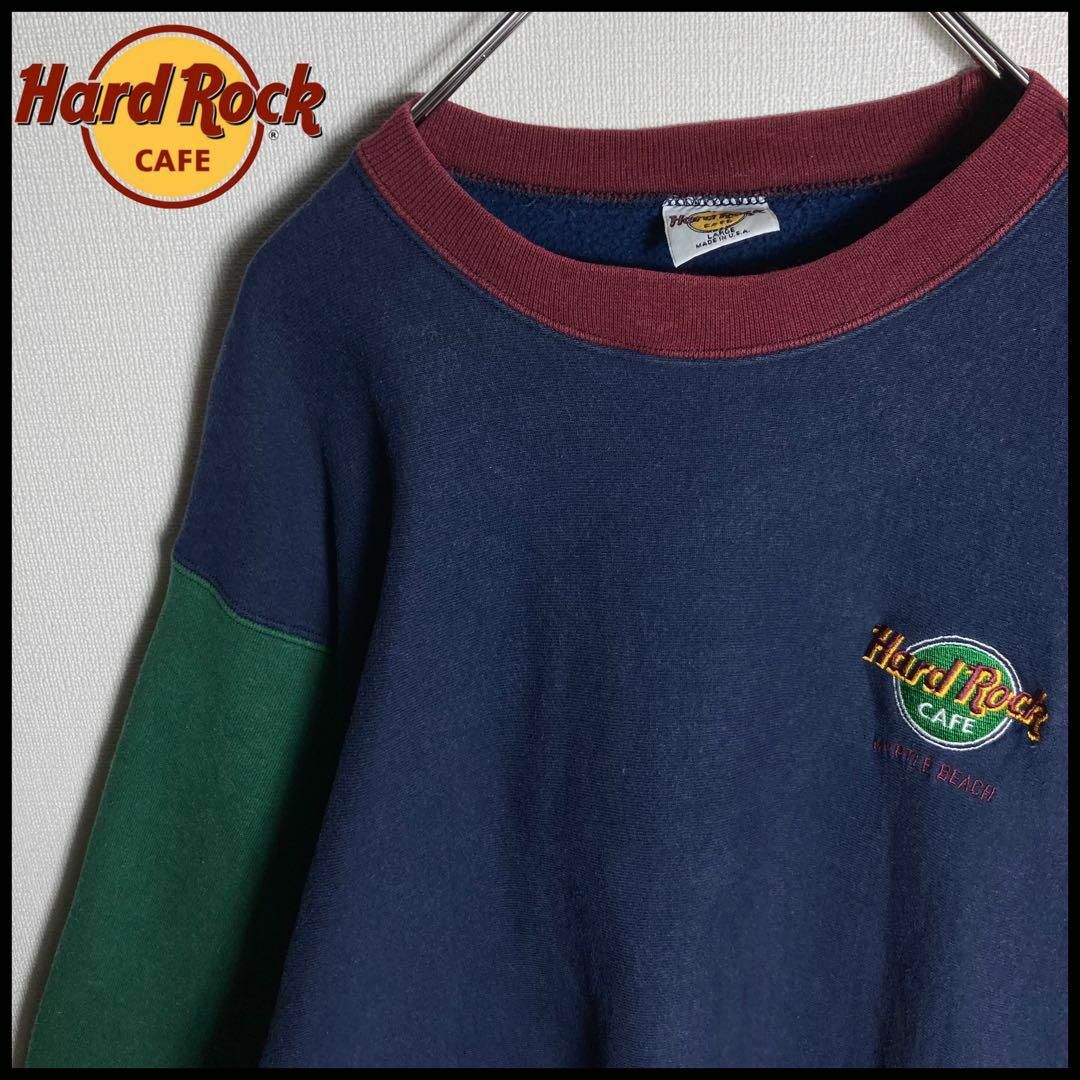 Hard Rock CAFEハードロックカフェ　スウェット　刺繍ロゴ　USA製L