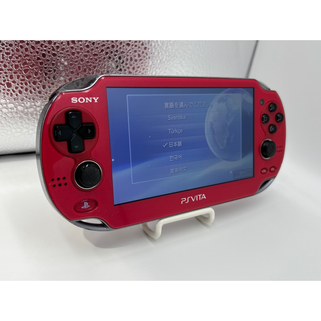 PlayStation Vita(プレイステーションヴィータ)の【完品】PlayStation Vita PCH-1000 レッド 本体 PS エンタメ/ホビーのゲームソフト/ゲーム機本体(携帯用ゲーム機本体)の商品写真