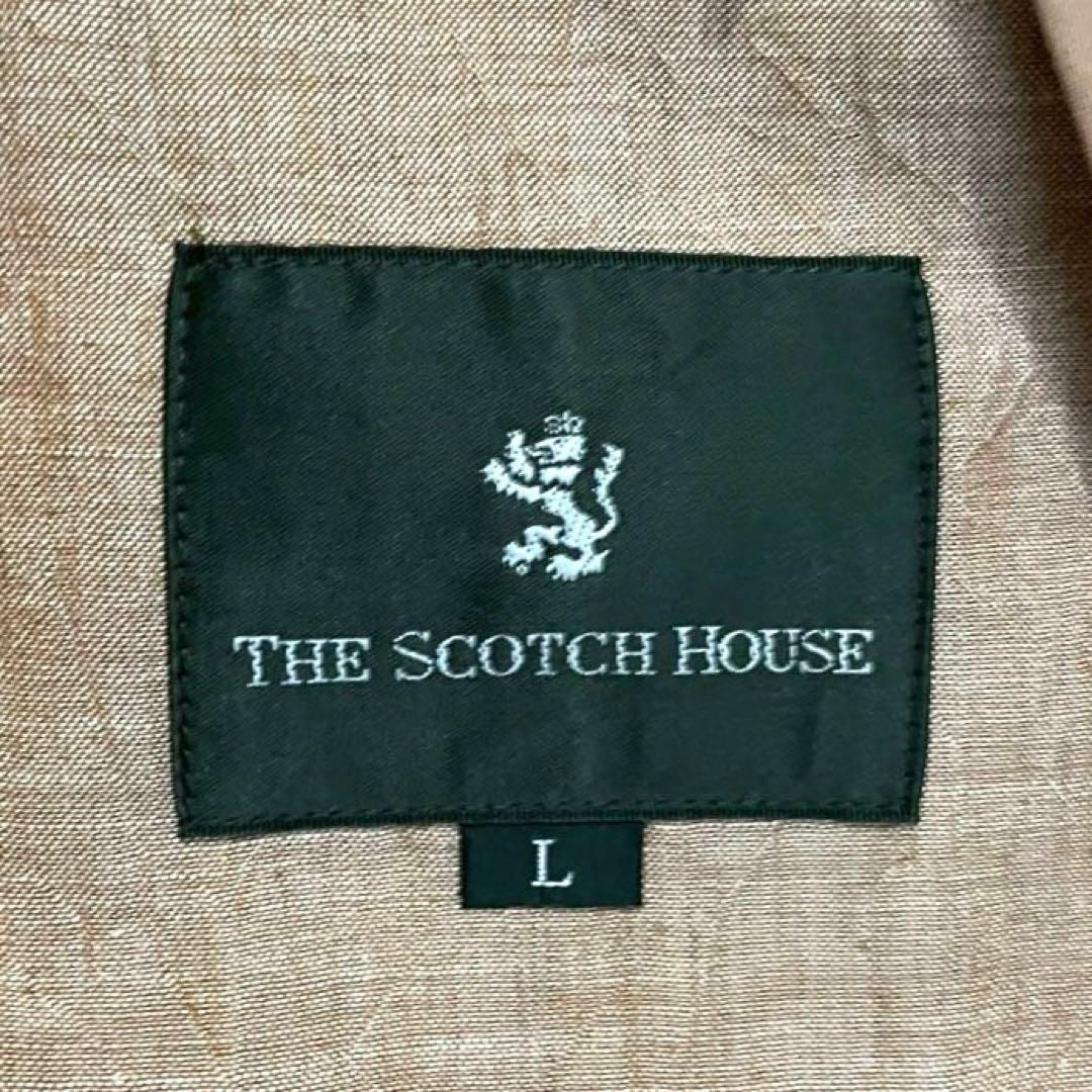 THE SCOTCH HOUSE(ザスコッチハウス)のK496 ザスコッチハウス テーラードジャケット 茶系 L 背抜き 裏地メッシュ メンズのジャケット/アウター(テーラードジャケット)の商品写真