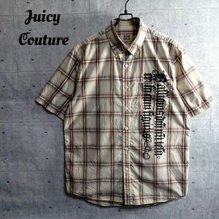 ジューシークチュール(Juicy Couture)の【ジューシークチュール】ビッグロゴ 大柄チェックシャツ ベージュ M 入手困難(シャツ)