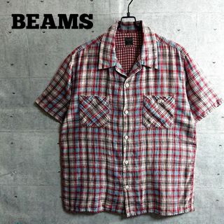 ビームス(BEAMS)の【ビームス】 ガーゼ素材  マドラス チェックシャツ 赤 L 日本製(シャツ)