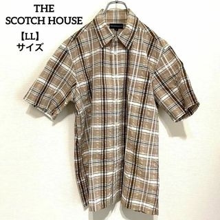 ザスコッチハウス(THE SCOTCH HOUSE)のK501 ザスコッチハウス シャツ オープンカラー チェック柄 茶系 LL(シャツ)