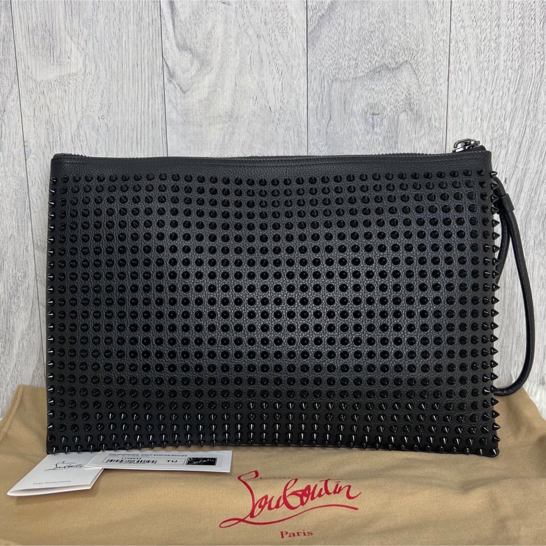 新品 Christian Louboutin ルブタン スタッズクラッチバッグ