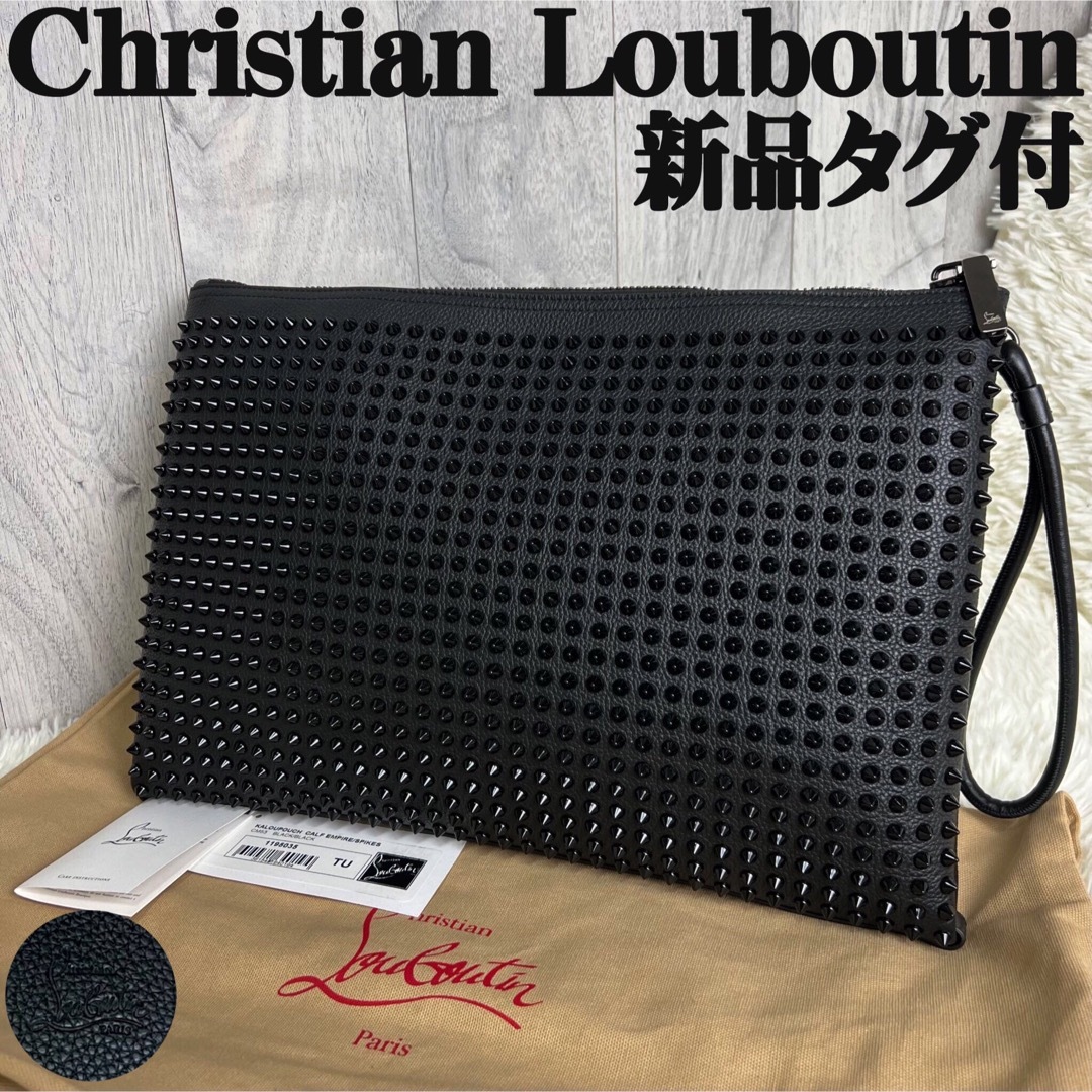 新品 Christian Louboutin ルブタン スタッズクラッチバッグ