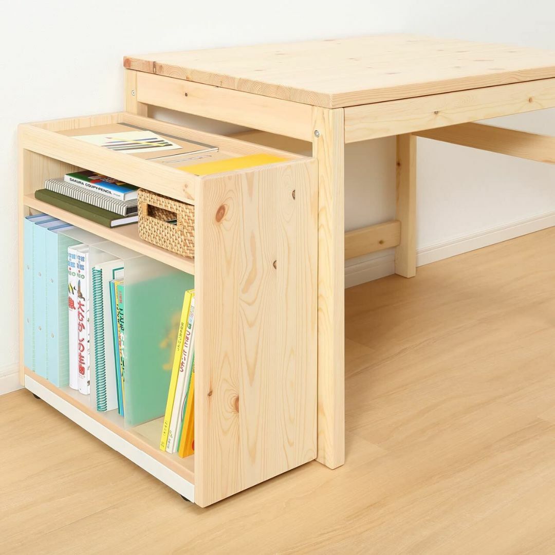 無印良品 パイン材デスクワゴン 幅24×奥行55×高さ57.5cm 120584の通販