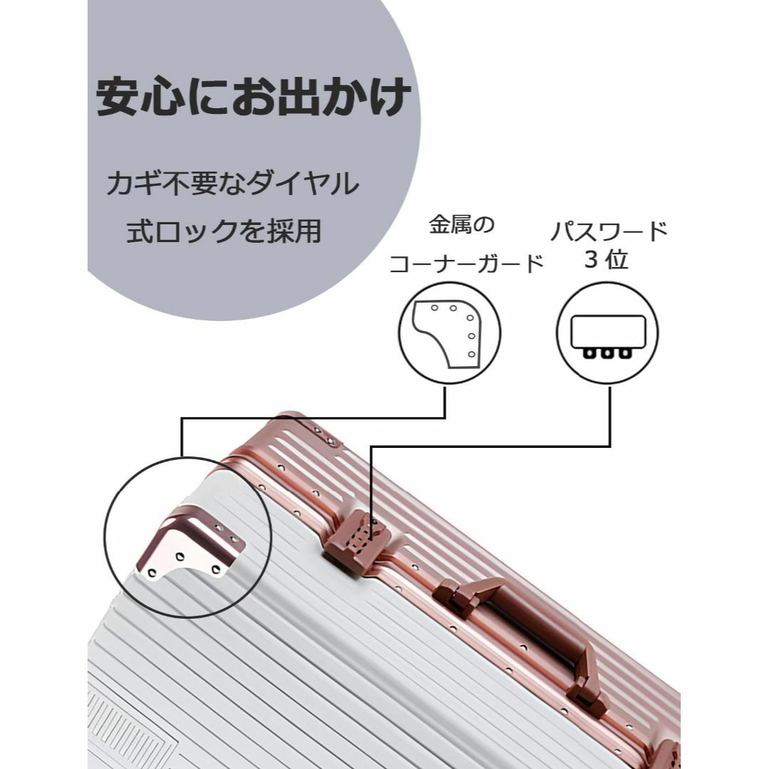 【色: ホワイトローズ】[ＳｅｅＳｅａ] 機内持ち込み スーツケース キャリーケ