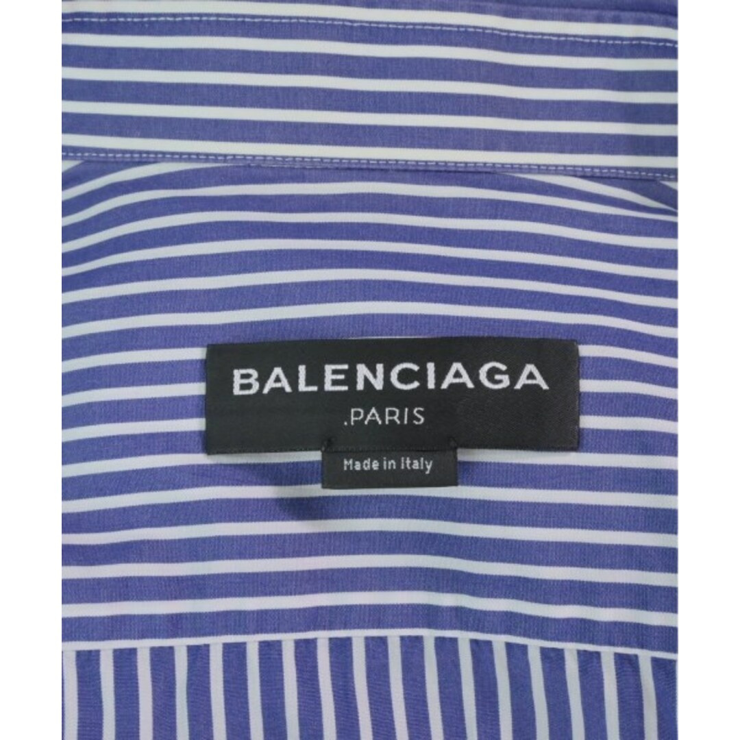 Balenciaga - BALENCIAGA カジュアルシャツ 39(M位) 紺x白(ストライプ