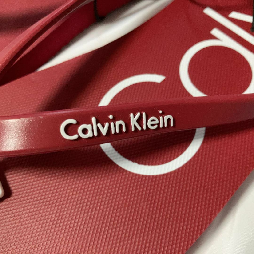 Calvin Klein(カルバンクライン)の新品 カルバンクライン ビーチサンダル ウィメンズ 24cm 赤 USA レア レディースの靴/シューズ(ビーチサンダル)の商品写真