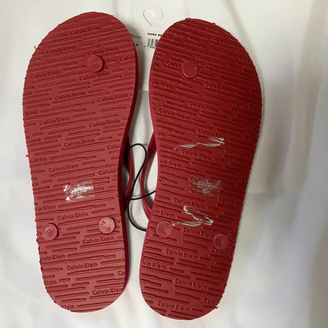 Calvin Klein(カルバンクライン)の新品 カルバンクライン ビーチサンダル ウィメンズ 24cm 赤 USA レア レディースの靴/シューズ(ビーチサンダル)の商品写真