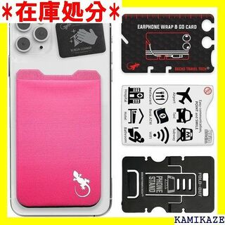 ☆送料無料 Gecko 携帯用ウォレット 黒/白 スマホに - Pink 43(その他)