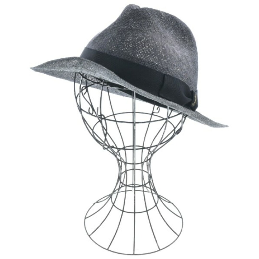 Borsalino ボルサリーノ ハット 58cm グレーx黒