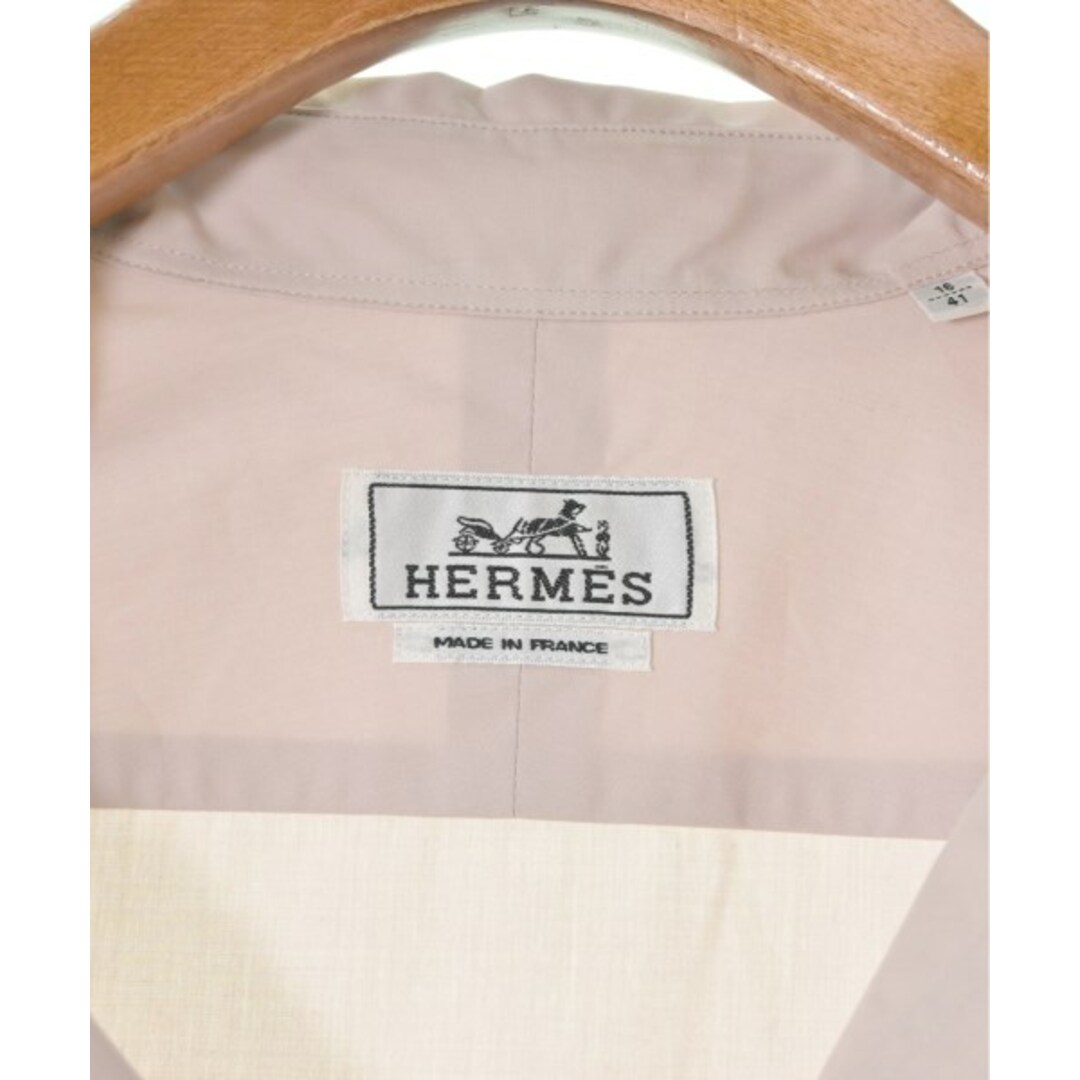Hermes(エルメス)のHERMES エルメス カジュアルシャツ 41(XL位) ピンク 【古着】【中古】 メンズのトップス(シャツ)の商品写真