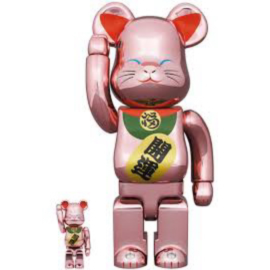 【2箱セット】BE@RBRICK 招き猫 開運 桃金メッキ 100％&400％