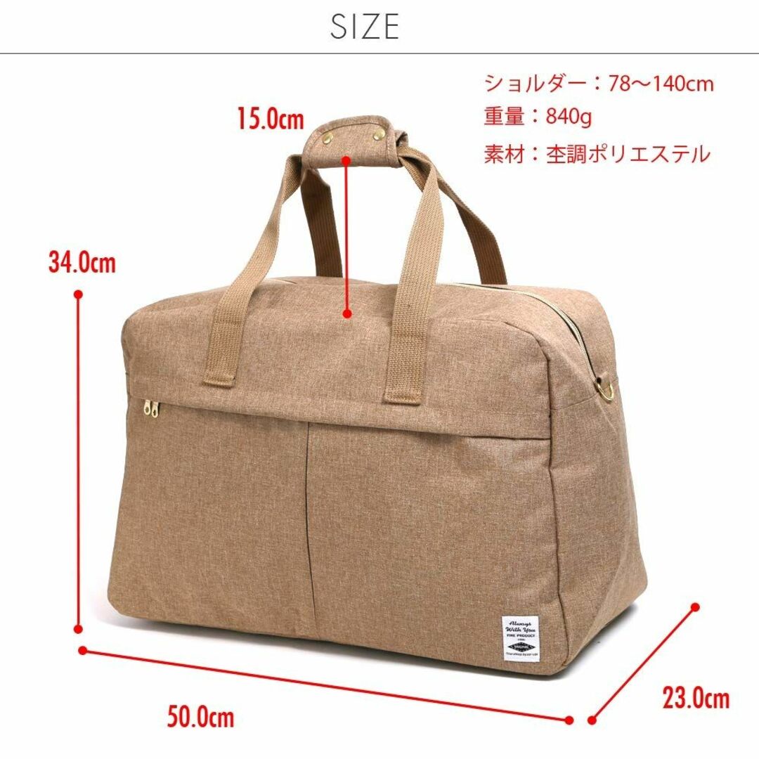 【色: ダスティーピンク】ボストンバッグ レディース キャリーオン ボストン 大 7