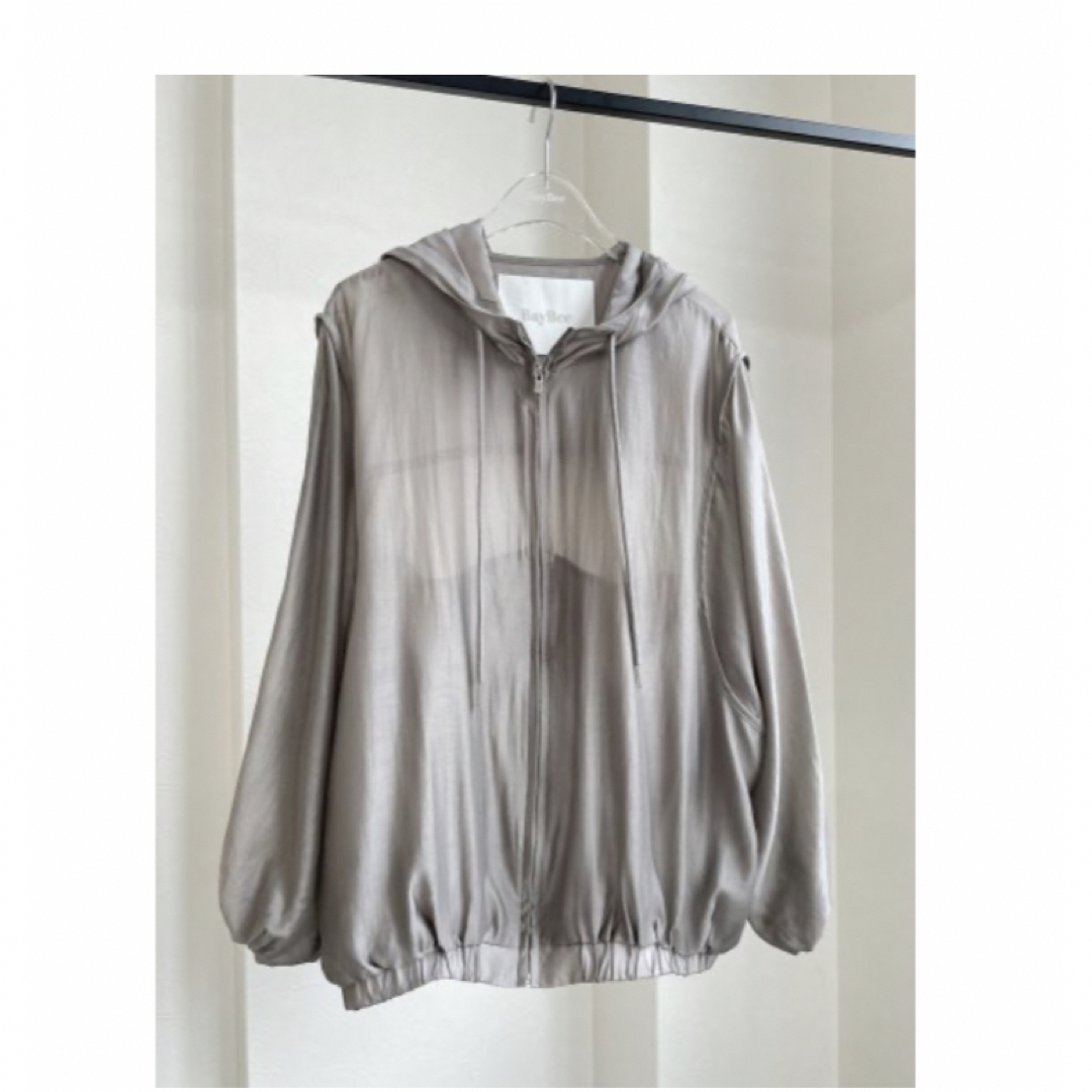 baybee sheer hoodie(greige) - パーカー