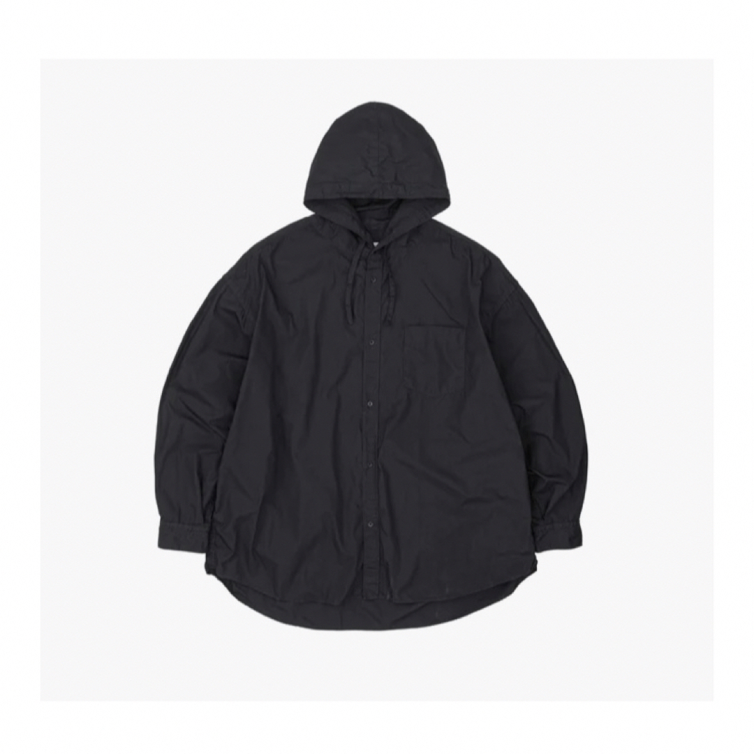 Typewriter Oversized Hooded Shirt