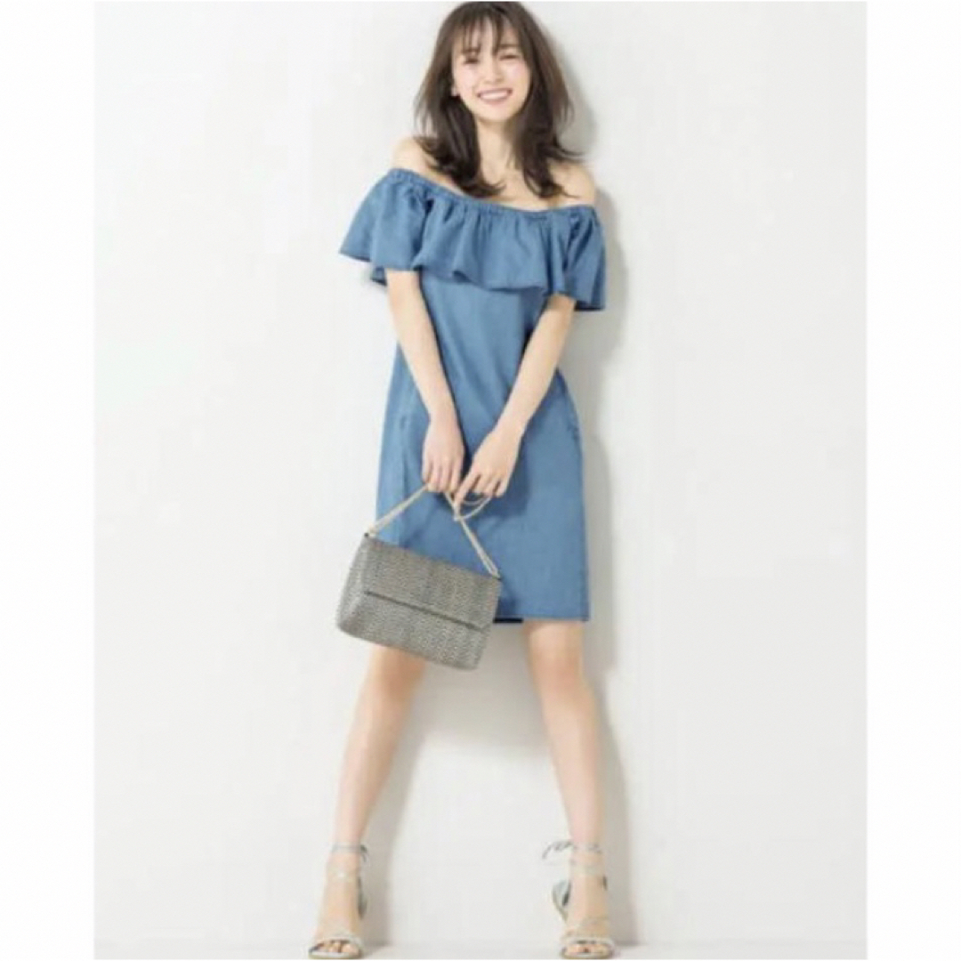 MERCURYDUO ワンピース ショルダーリボンオフショルニット