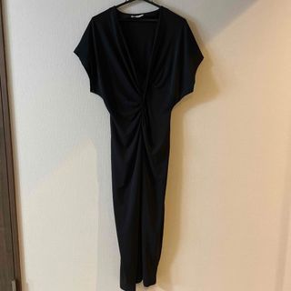 ザラ(ZARA)のZARA パーティーワンピース　Mサイズブラック(ロングワンピース/マキシワンピース)