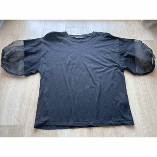 ザラ(ZARA)のZARA シースルーTシャツ M ブラック(Tシャツ(半袖/袖なし))