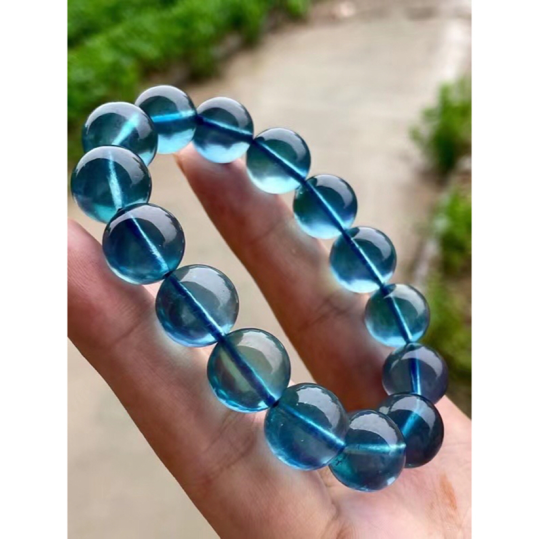 ⭐︎【天然】アクアマリン ブレスレット13.4mm-