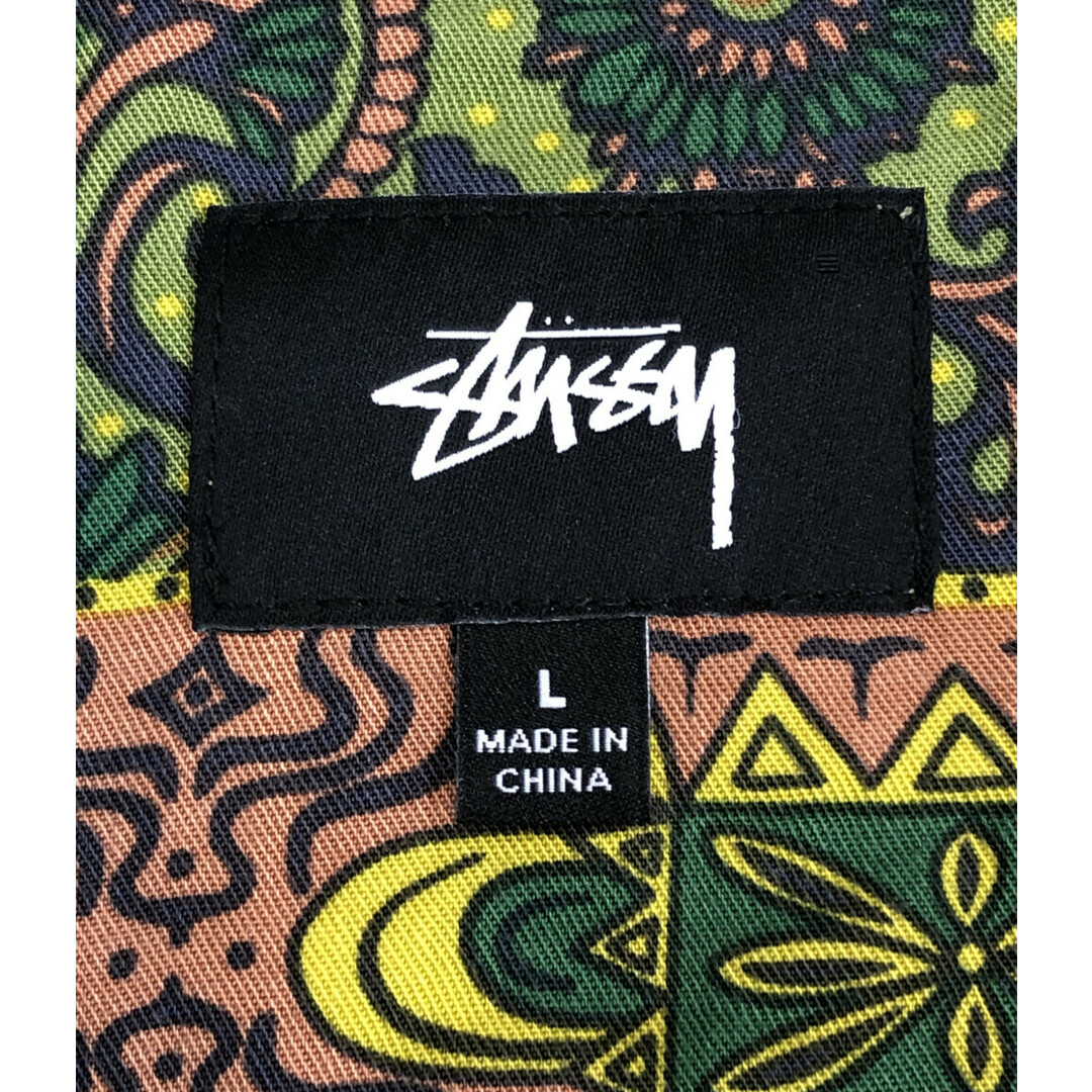 STUSSY - 美品 ステューシー STUSSY 半袖シャツ トライブ柄 メンズ Lの