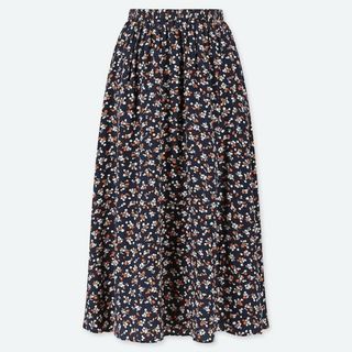 ユニクロ(UNIQLO)のユニクロ　プリントフレアスカート　S(ロングスカート)