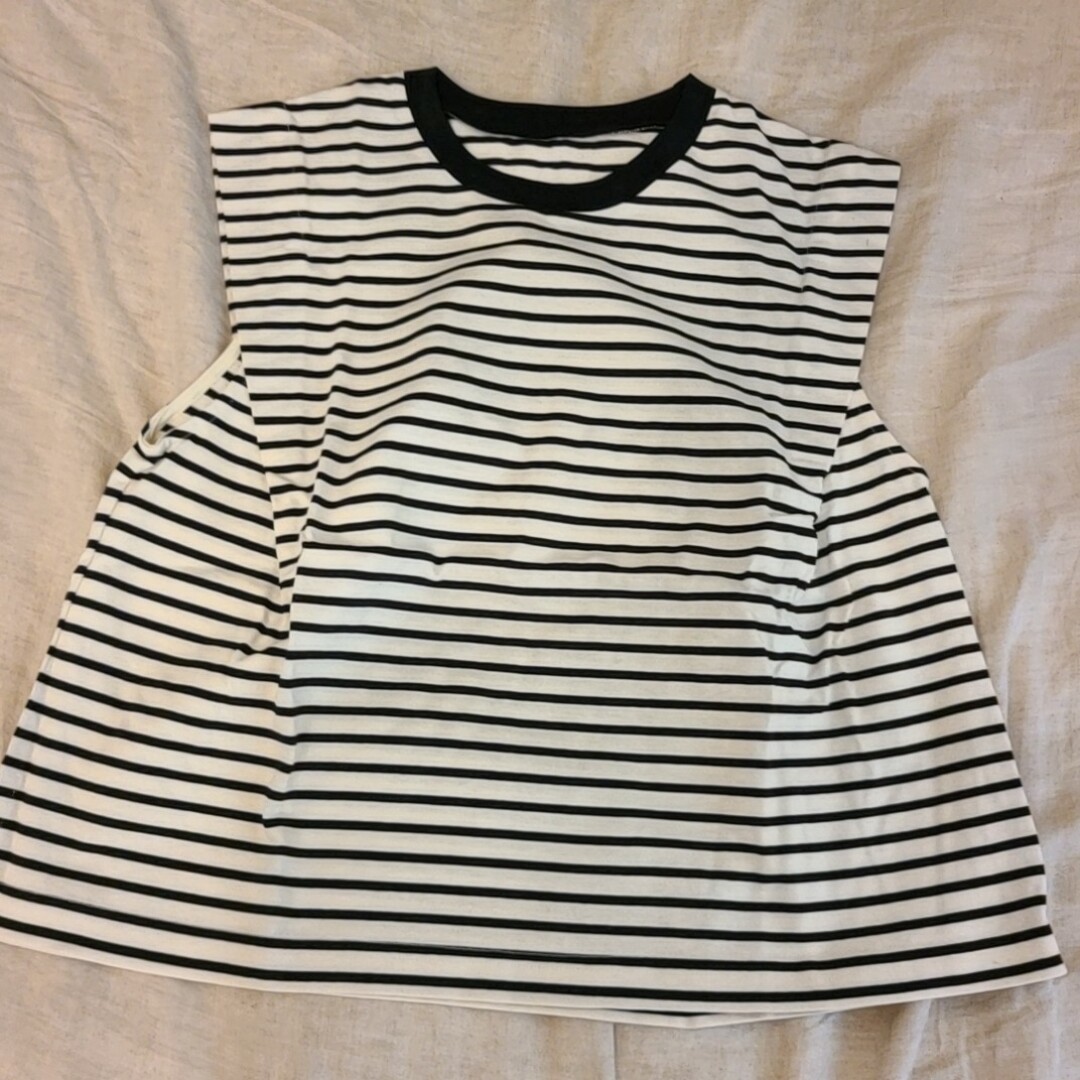 Ameri VINTAGE(アメリヴィンテージ)のOVER SHOULDER BORDER TOP レディースのトップス(Tシャツ(半袖/袖なし))の商品写真