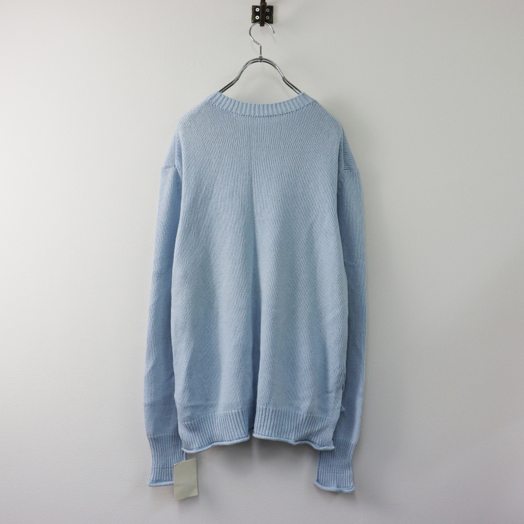 美品 Deuxieme Classe ドゥーズィエムクラス loose sleeve プルオーバー/サックスブルー コットンカシミヤ  スリット【2400013463416】