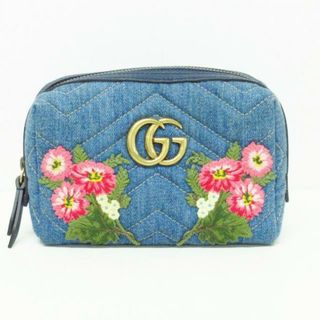 Gucci - グッチ ポーチ GGマーモント 476165 デニムの通販|ラクマ