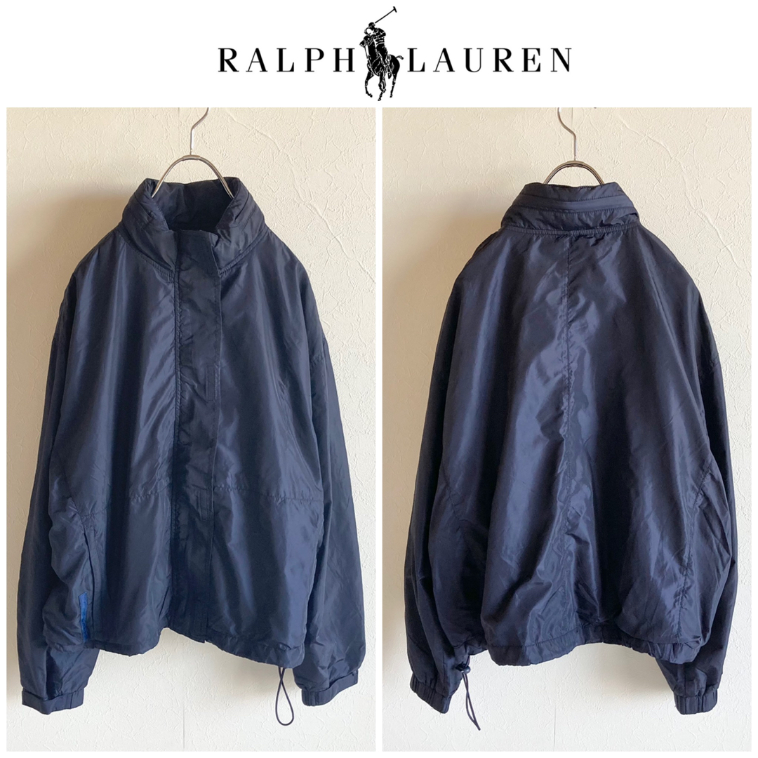 Ralph Lauren(ラルフローレン)のローレン ラルフローレン 2way ナイロンジャケット ブルゾン L ネイビー レディースのジャケット/アウター(ブルゾン)の商品写真