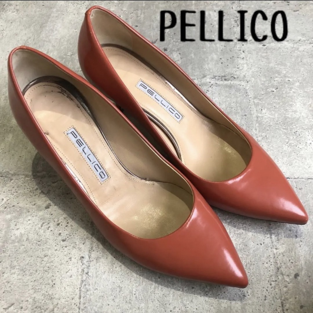 PELLICO(ペリーコ)のペリーコ　サーモンピンク　パンプス　エナメル レディースの靴/シューズ(ハイヒール/パンプス)の商品写真