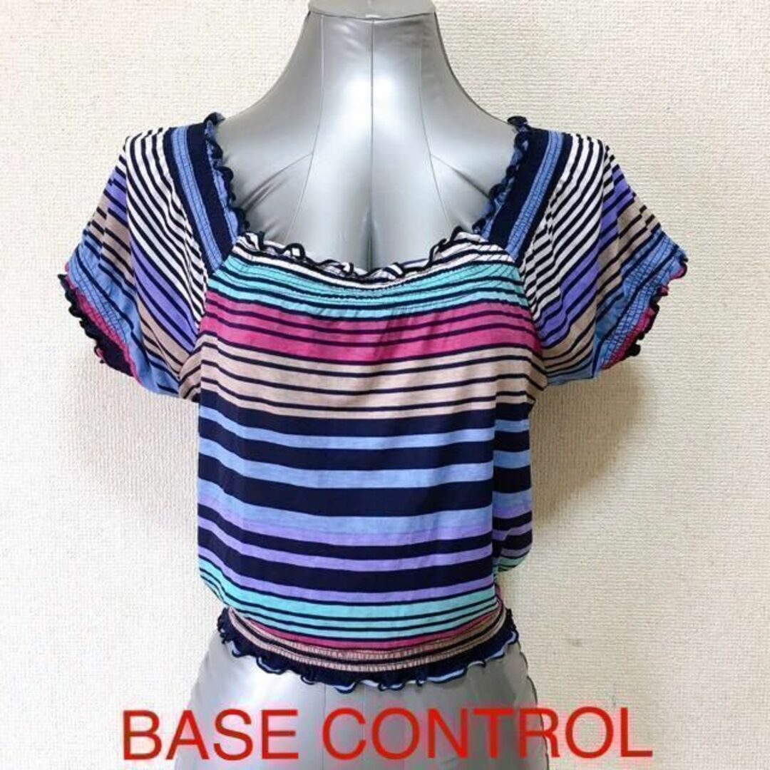 BASE CONTROL(ベースコントロール)の【BASE CONTROL】ボーダーブラウス レディースのトップス(Tシャツ(半袖/袖なし))の商品写真