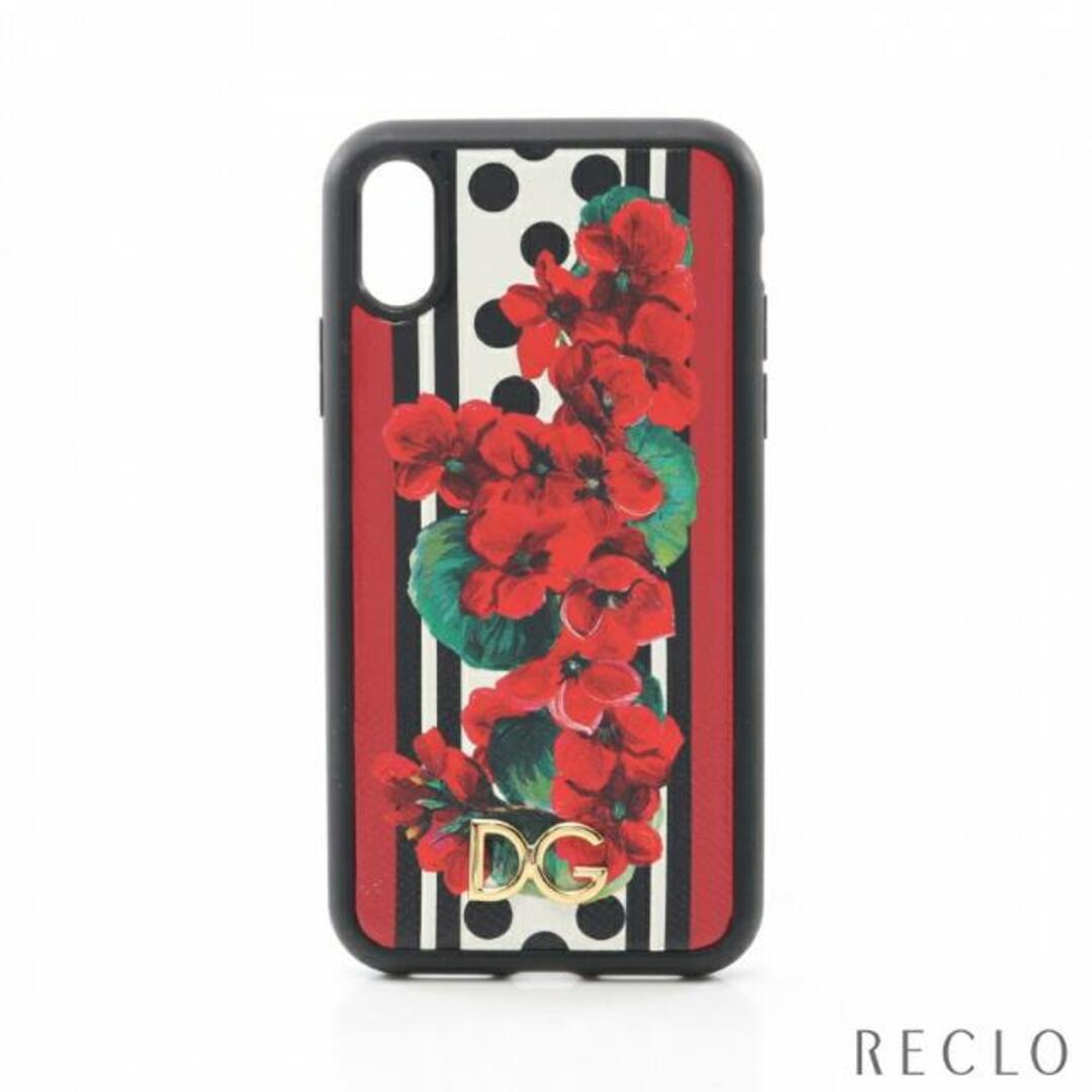 DOLCE&GABBANA(ドルチェアンドガッバーナ)のiPhoneX/XSケース アイフォンケース スマホケース 花柄 ドット レザー PVC ブラック レディースのファッション小物(その他)の商品写真