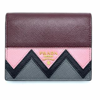 プラダ(PRADA)の【極美品】PRADA プラダ 二つ折り財布 サファイアーノ マルチカラー レザー(財布)