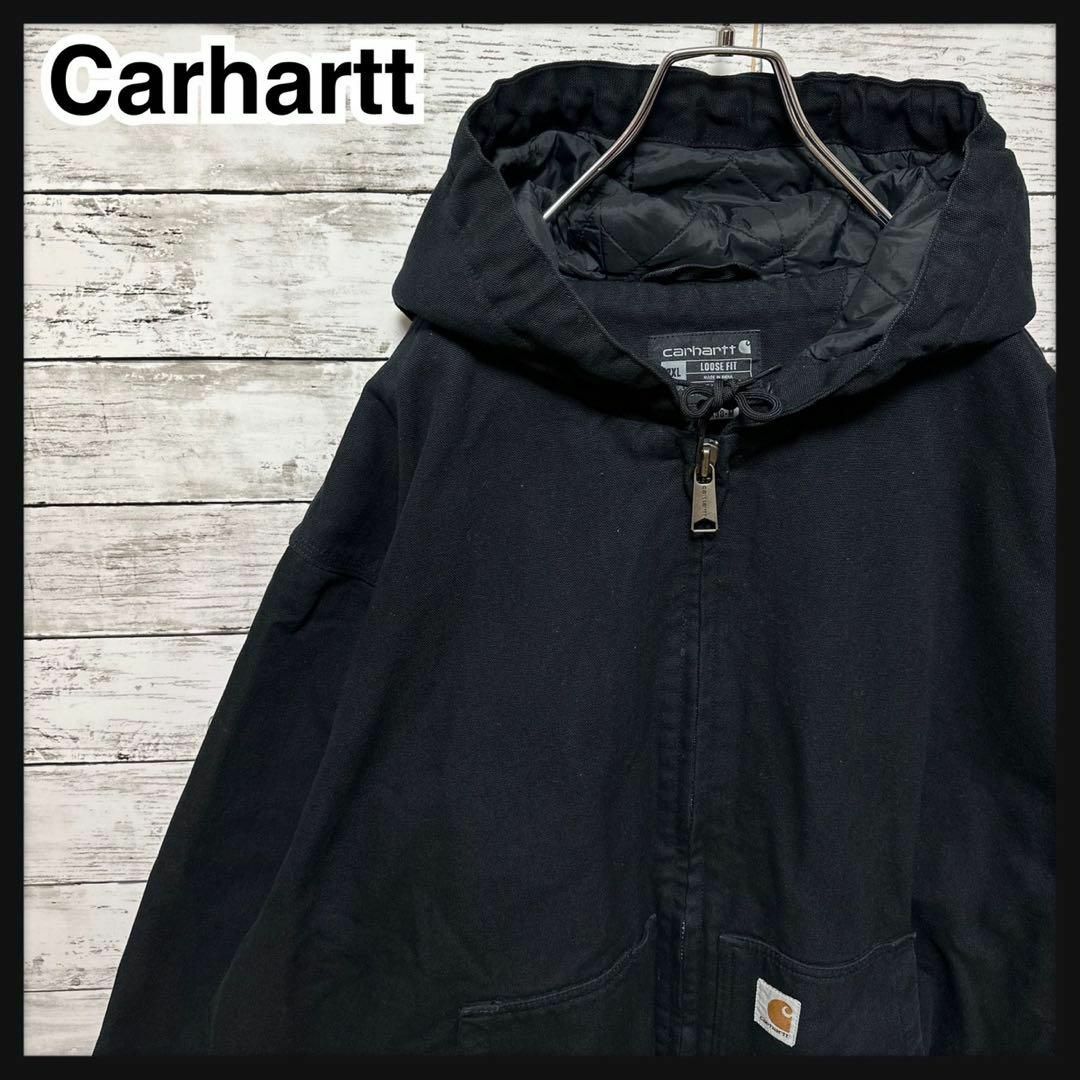 290【希少2XL】カーハート☆ロゴタグ 中綿キルティングアクティブ