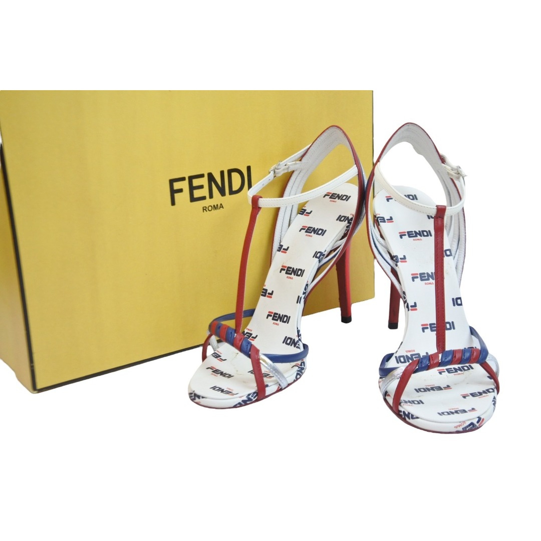 FENDI フェンディ FILA フィラ パンプス ハイヒール イタリア製 レザー ホワイト レッド ブルー シルバー サイズ37 美品 中古  53328 | フリマアプリ ラクマ