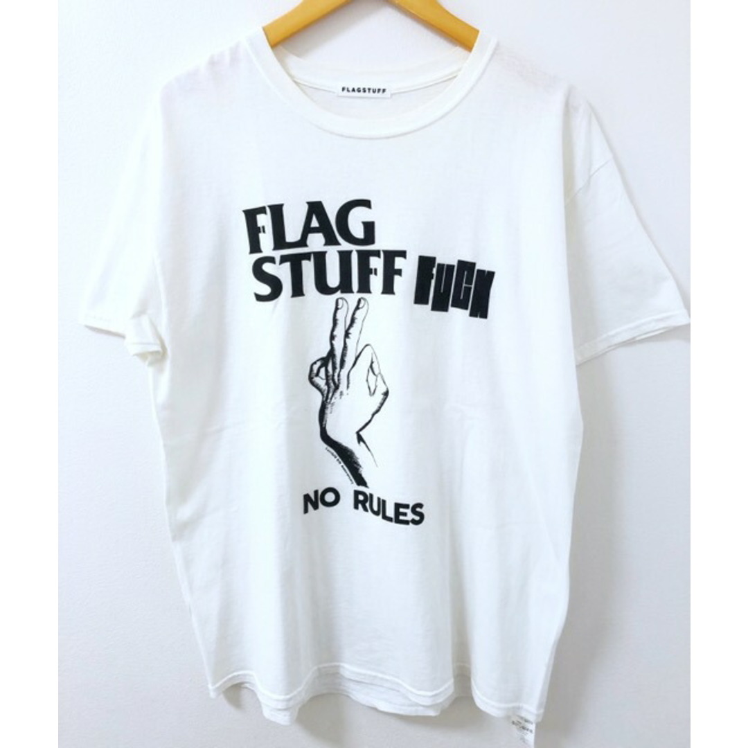 F-LAGSTUF-F(フラグスタフ)のFLAGSTUFF（フラグスタフ）FUCK NO RULES　Tシャツ【中古】【007】 メンズのトップス(Tシャツ/カットソー(半袖/袖なし))の商品写真