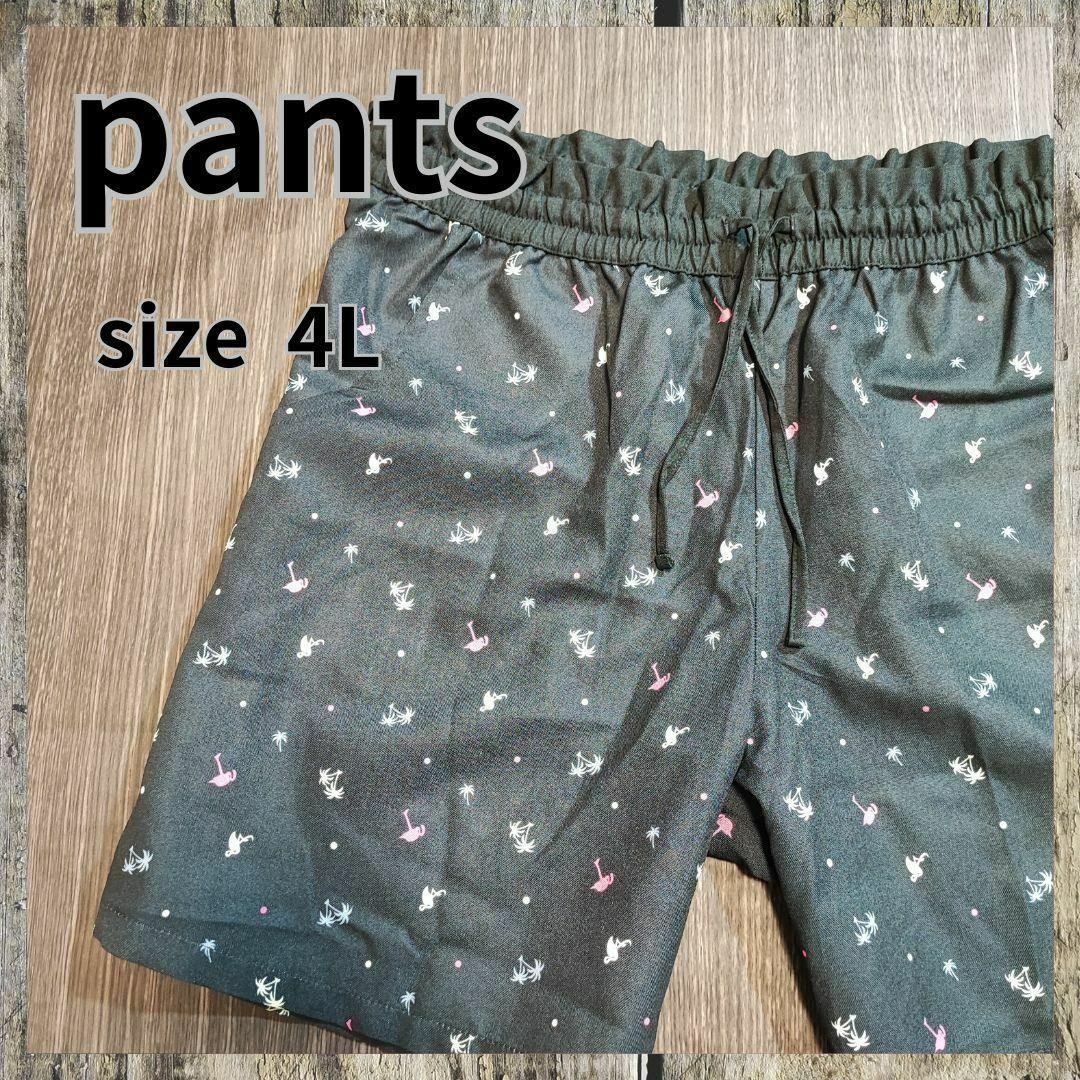 Pants【4L】ショート丈 パンツ ブラック 柄