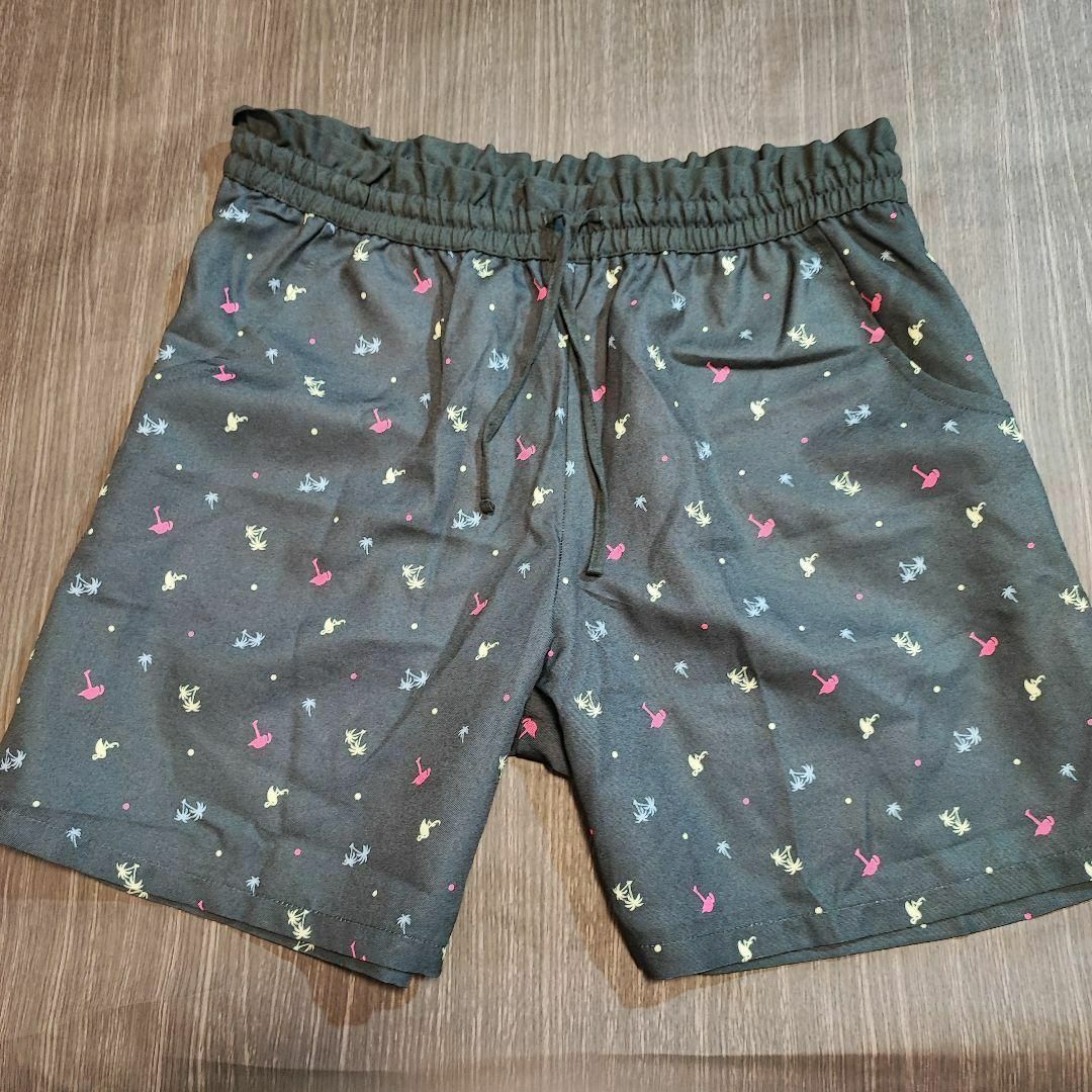 Pants【4L】ショート丈 パンツ ブラック 柄