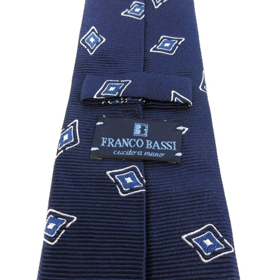 フランコバッシ ネクタイ ペイズリー シルク100％ 紺 青 マルチカラー