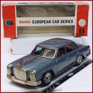 バンダイ(BANDAI)の旧バンダイ【メルセデス ベンツ250 青】EUROPEAN CARブリキ【箱付】(ミニカー)