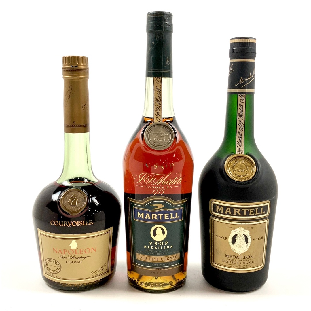 バイセルブランデーセット3本 COURVOISIER MARTELL コニャック