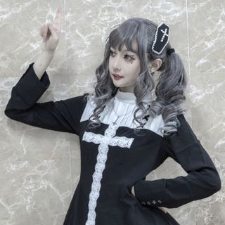 ゴシックロリータ やみかわ  ハロウィン　魔女の夜　紺ジャンスカ