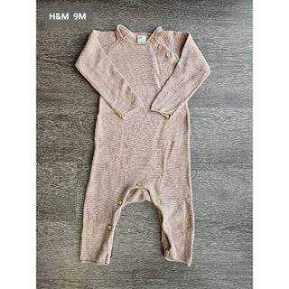 エイチアンドエム(H&M)のH&M コットンニットカバーオール　9M 75CM(カバーオール)