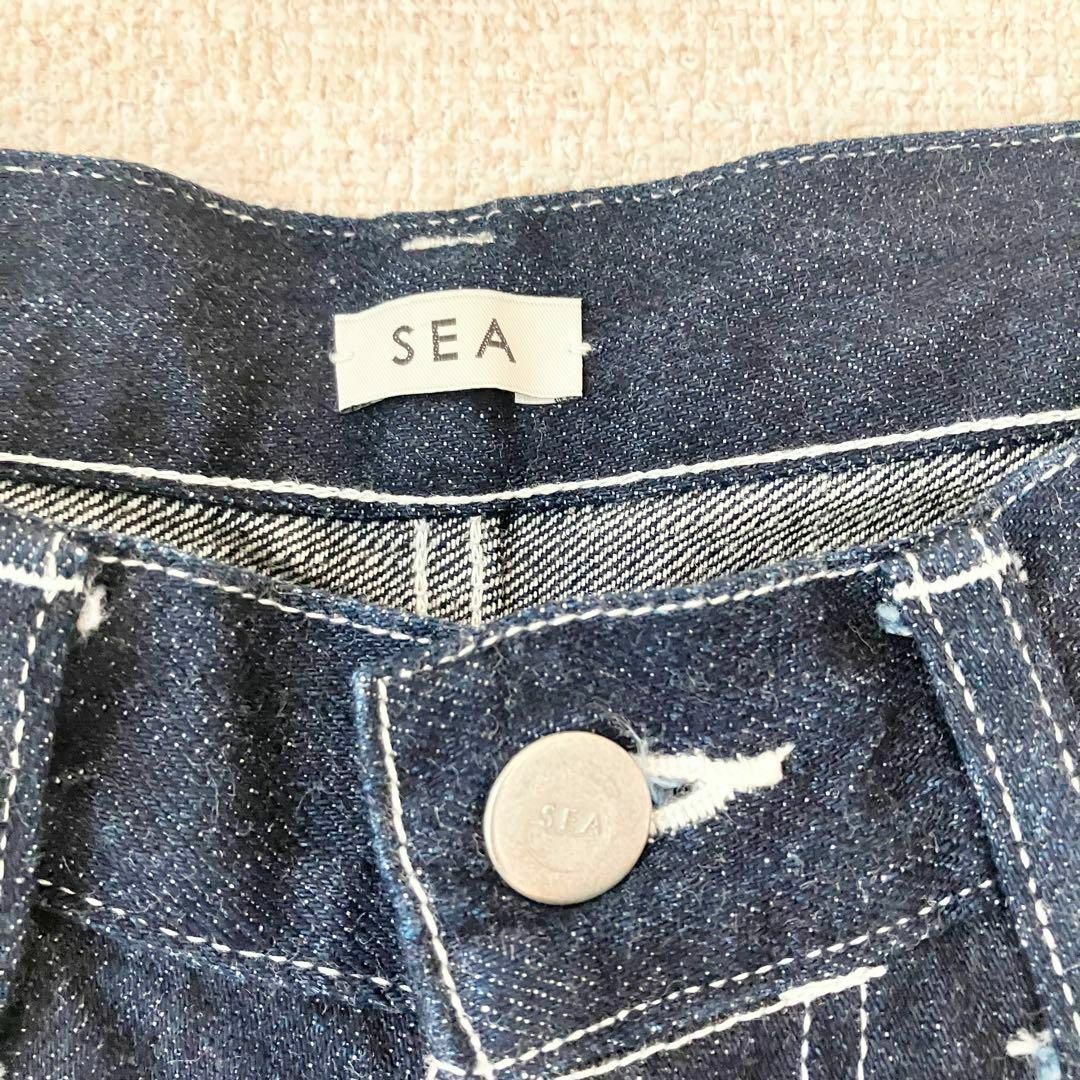 SEA - SEA ウエストタックワイドテーパードデニムパンツ WASABI DENIM