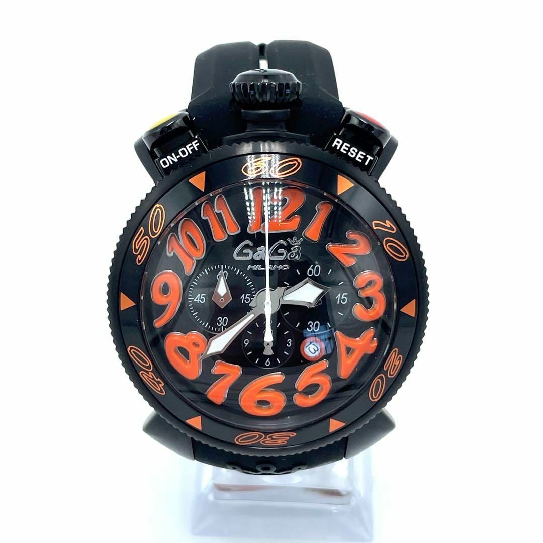 【美品】GaGaMILANO ガガミラノ 腕時計 クロノ 48mm マヌアーレ